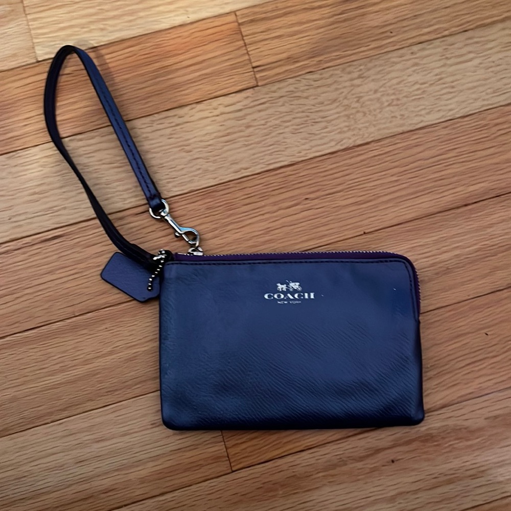 Purple Coach wristlet